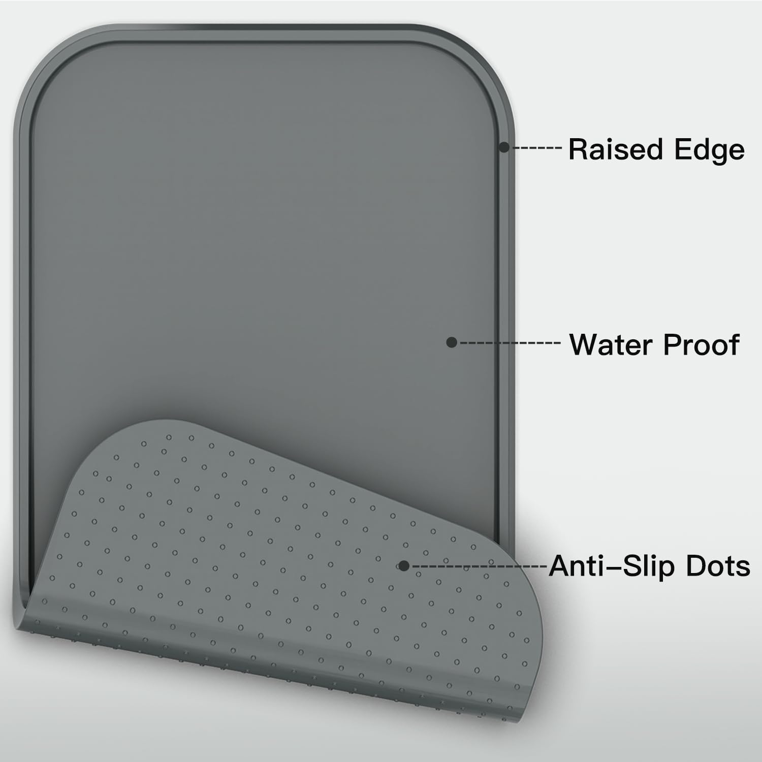 Feedoo Pet Feeding Mat waterproof feature protects floors from spills during meals.