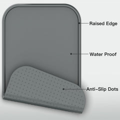 Feedoo Pet Feeding Mat waterproof feature protects floors from spills during meals.