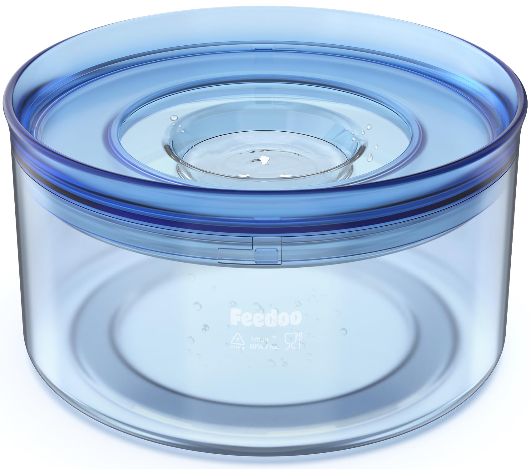 Feedoo Serenity Blue 1Gallon bowl offers large capacity for steady pet hydration.