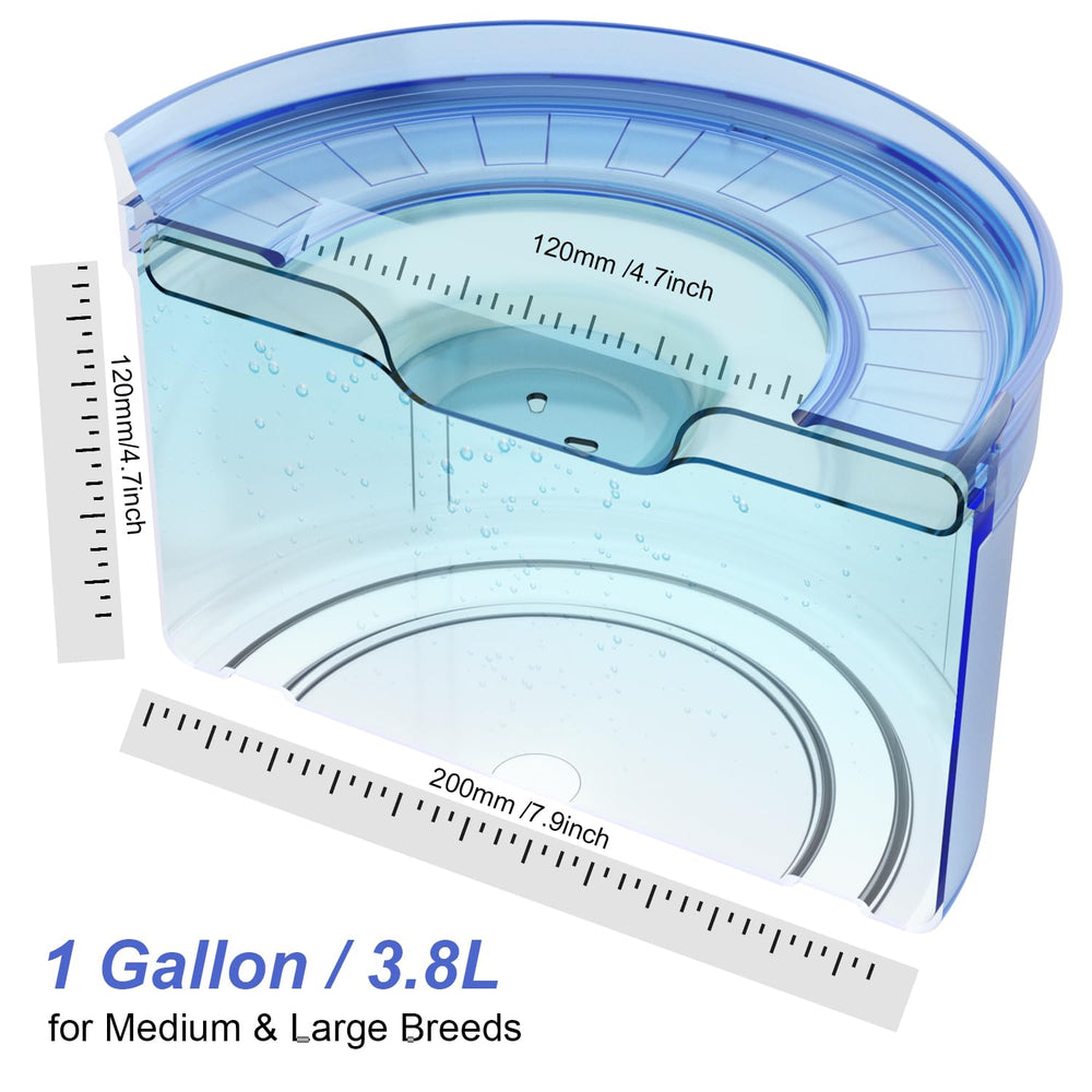 Feedoo Serenity Blue no-spill lid demonstrates anti-dig design reducing spills.