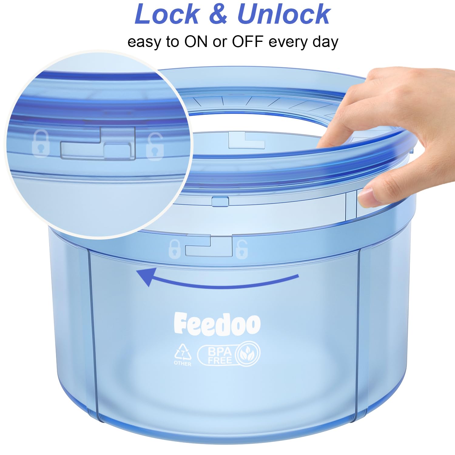 Feedoo Serenity Blue non-slip mat keeps the bowl steady during meals.
