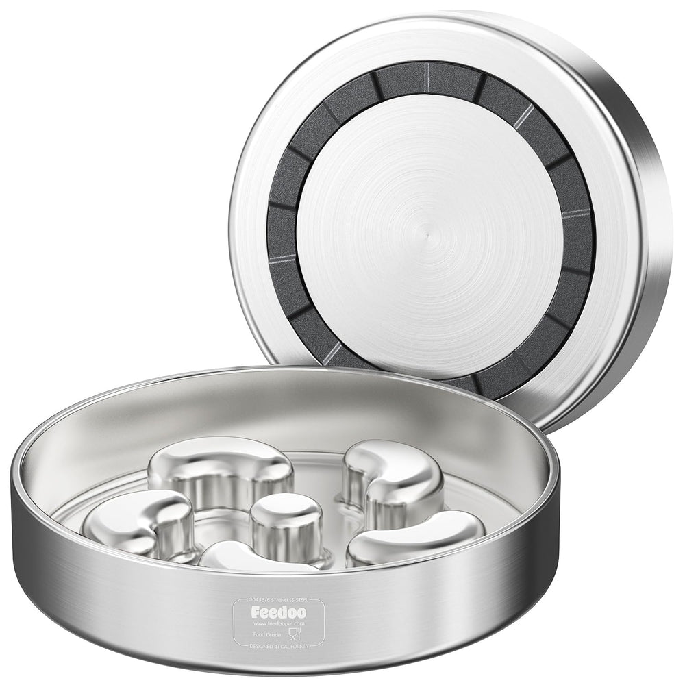 Feedoo Slow Feeder Bowl front view showcases a sturdy bowl designed for slower eating.