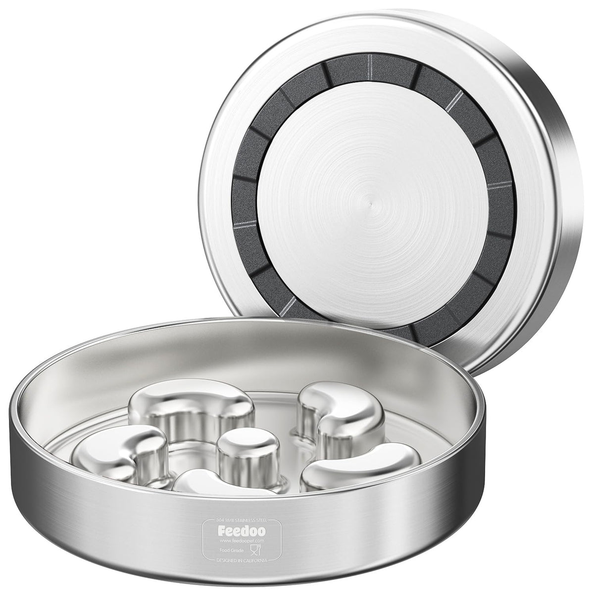 Feedoo Slow Feeder Bowl front view showcases a sturdy bowl designed for slower eating.