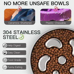 Feedoo Slow Feeder Bowl non-slip base detail shows stability during meals.