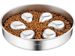 Feedoo slow feeder dog bowl 304 stainless steel shows durable, safe construction for meals.