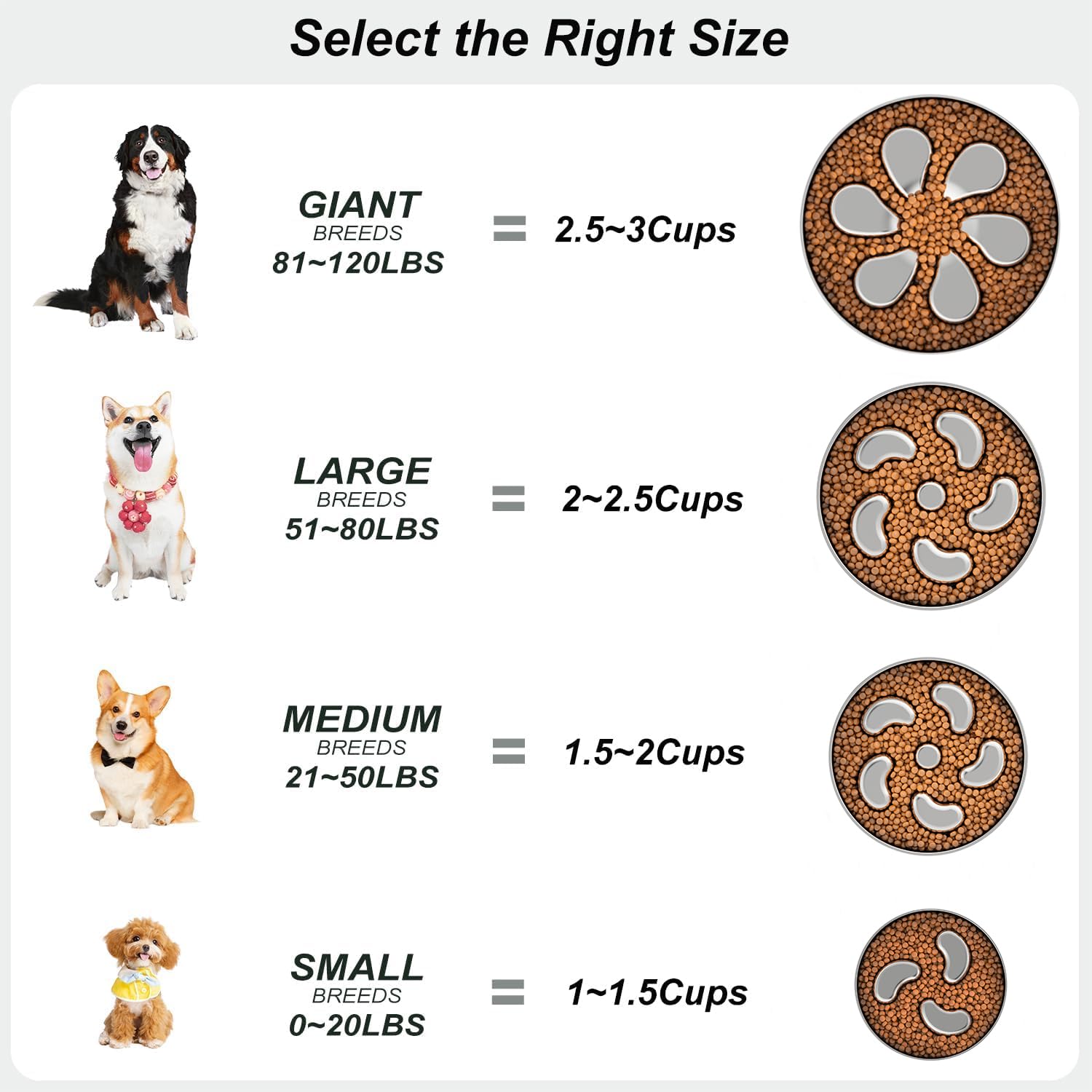 Feedoo slow feeder dog bowls front view — non-slip base keeps bowls steady during meals.