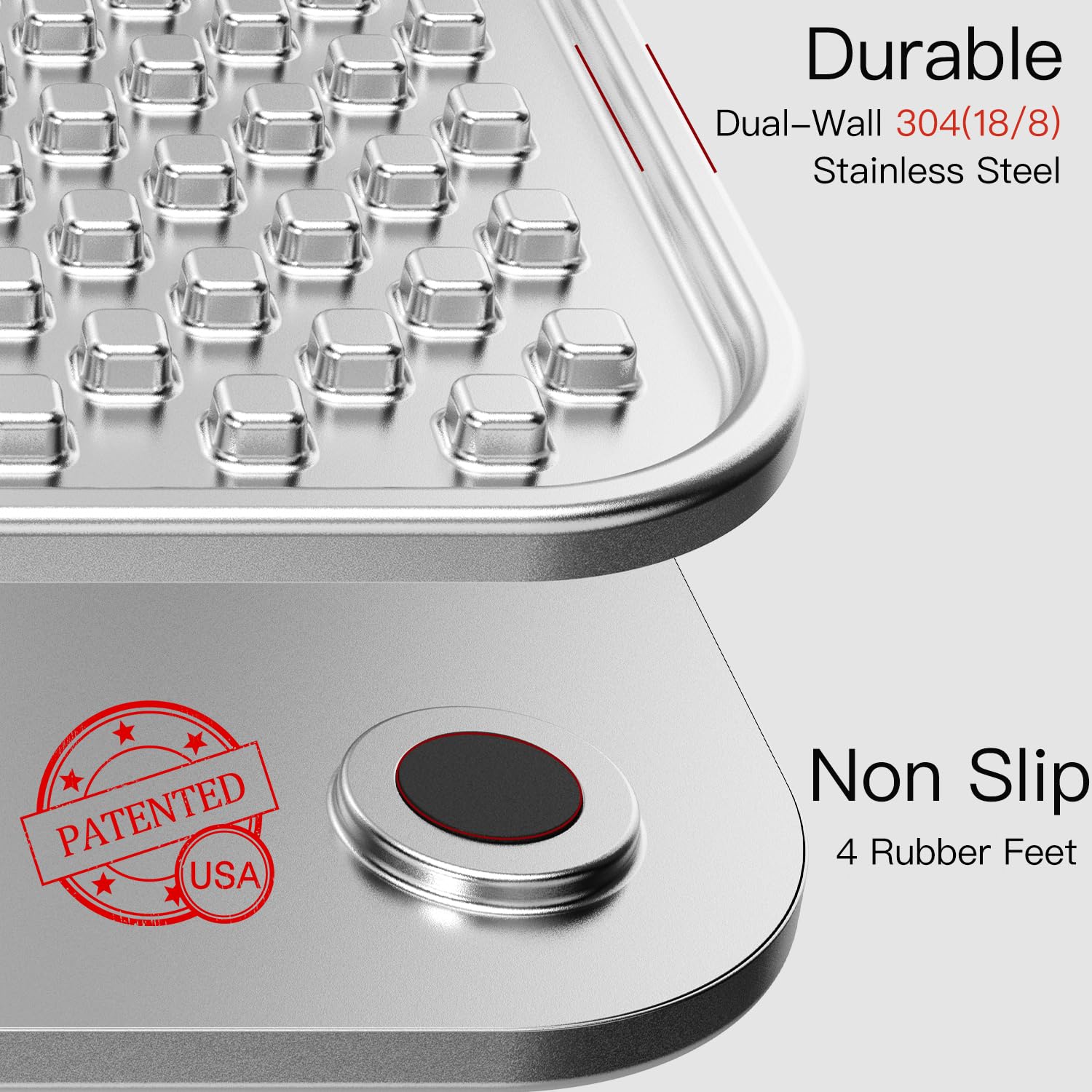 Feedoo stainless-steel lick mat dog chew-proof design promotes calm, focused mealtimes.