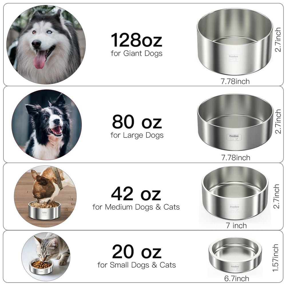 Feedoo tall straight-sided design reduces splashing during energetic meals