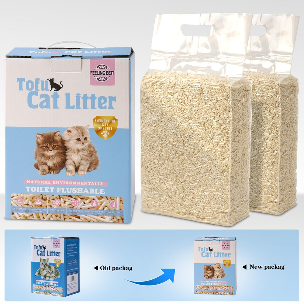 FEELING BEST tofu cat litter clumping action shows rapid, tight clumps for quick cleanup