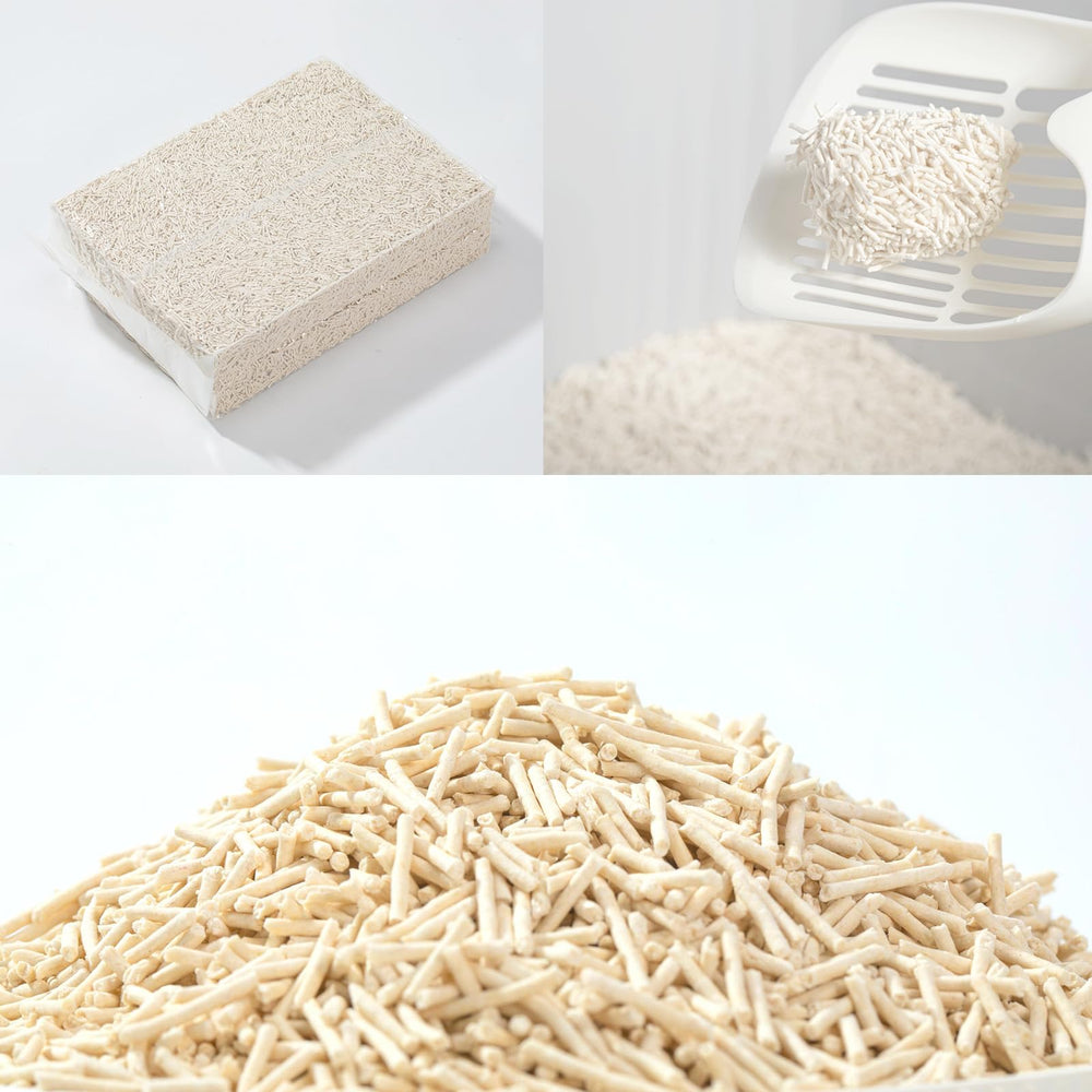 FEELING BEST tofu cat litter fast-drying helps keep the box drier between visits