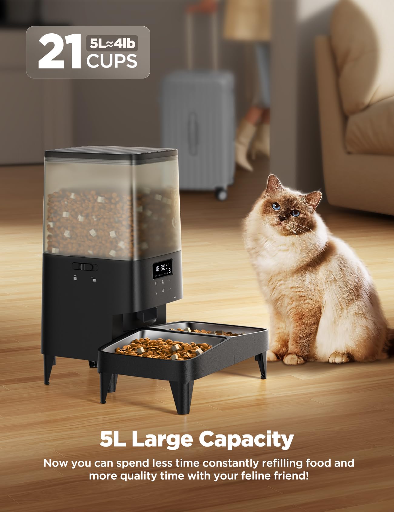 FEELNEEDY feeder battery backup power ensures feeding during outages