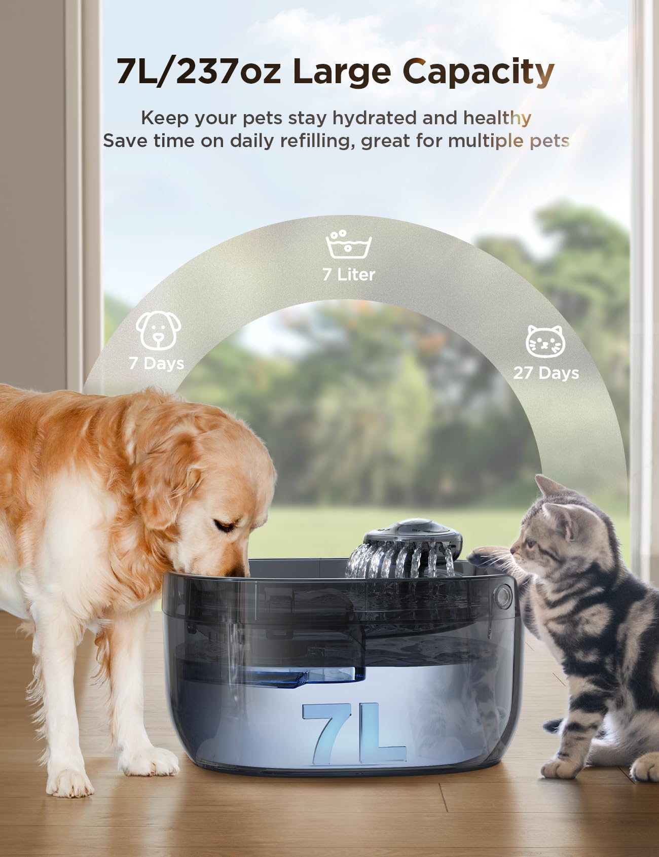 FEELNEEDY anti-spill wide tray minimizes splashes during play.