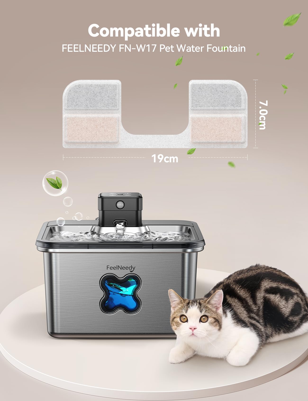 FEELNEEDY esponjas bomba para fuente de gatos, mantiene el flujo estable.