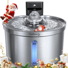 FEELNEEDY wireless cat water fountain with detachable 4000mAh battery demonstrates cord-free hydration.