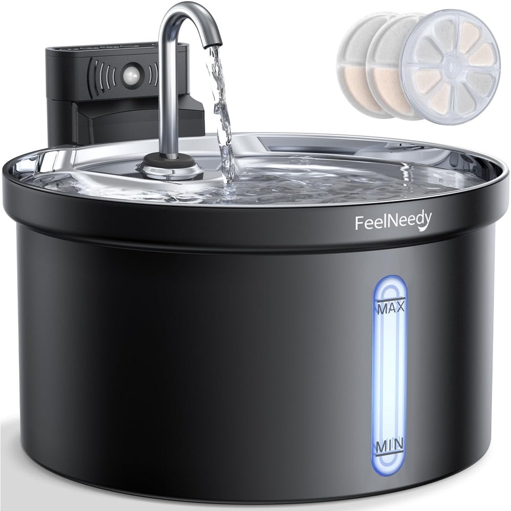 FEELNEEDY wireless cat water fountain unboxing showcases cordless convenience for pets