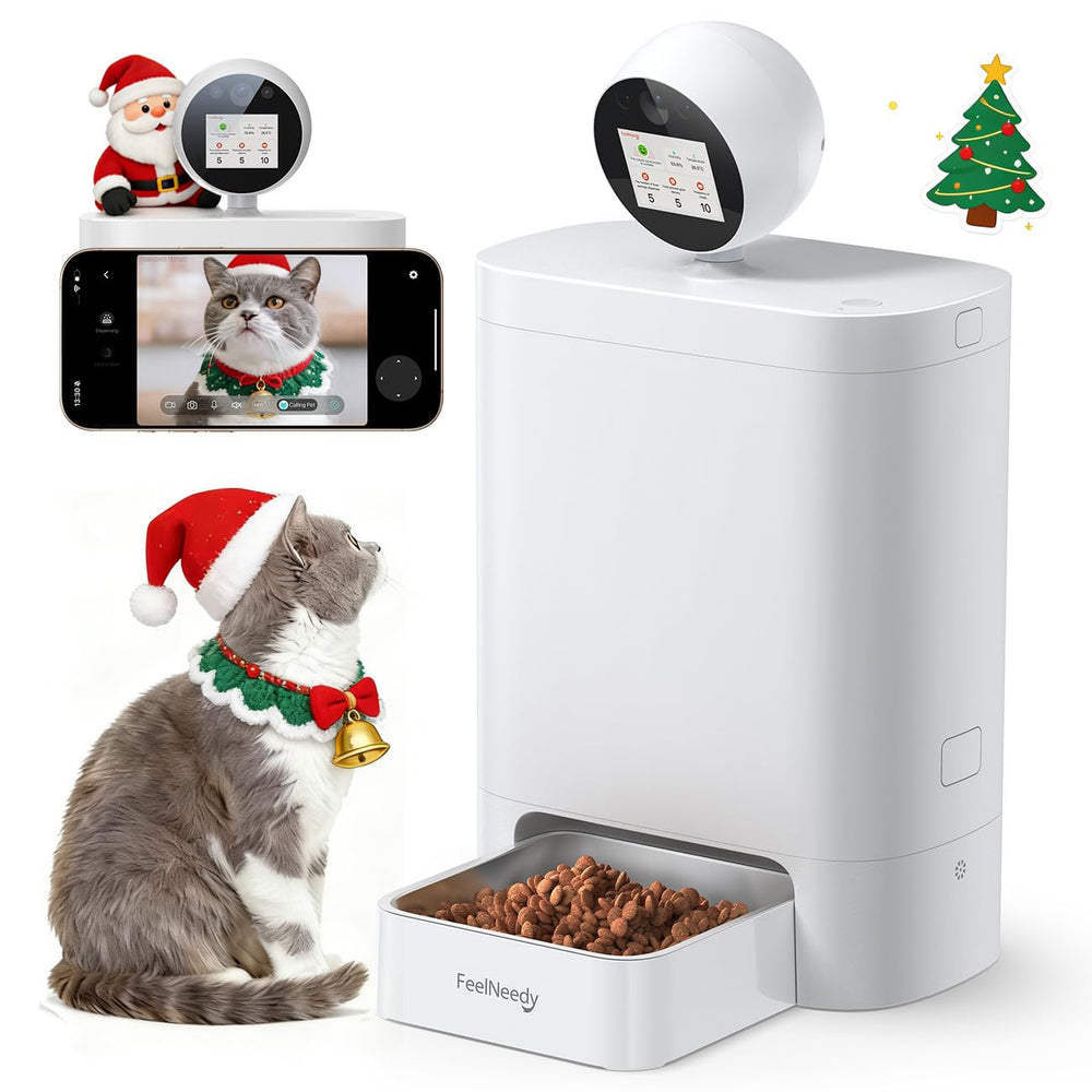 FEELNEEDY automatic cat feeder camera-360 enables remote meal monitoring
