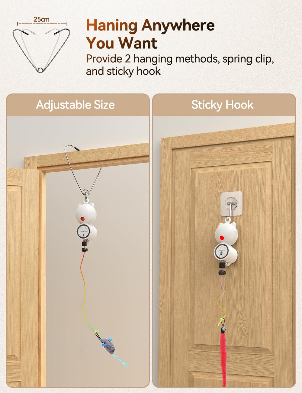 FEELNEEDY attachments with feathers and mouse for natural hunting instincts