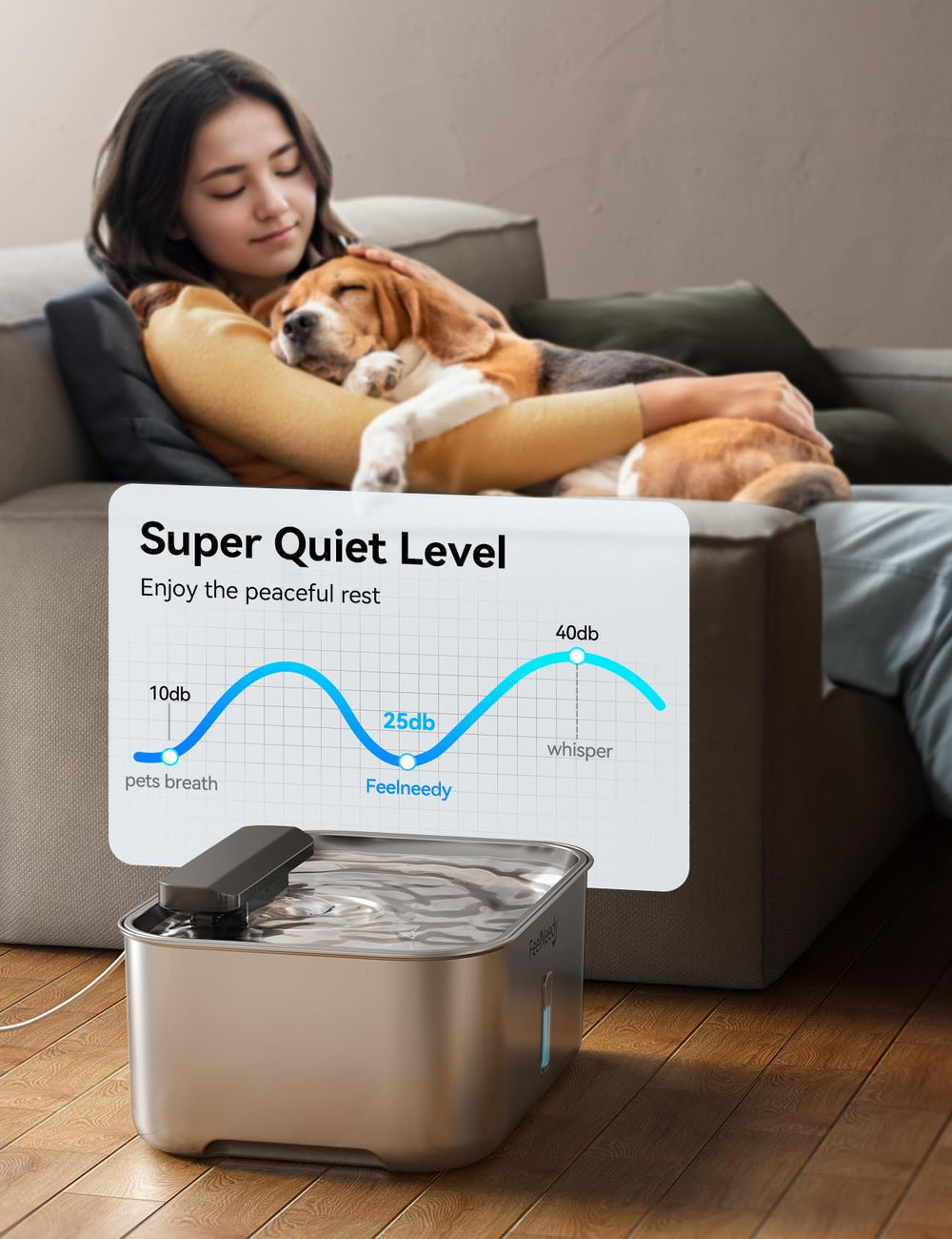 FEELNEEDY 1.2 inch deep tray reduces splashing during drinking