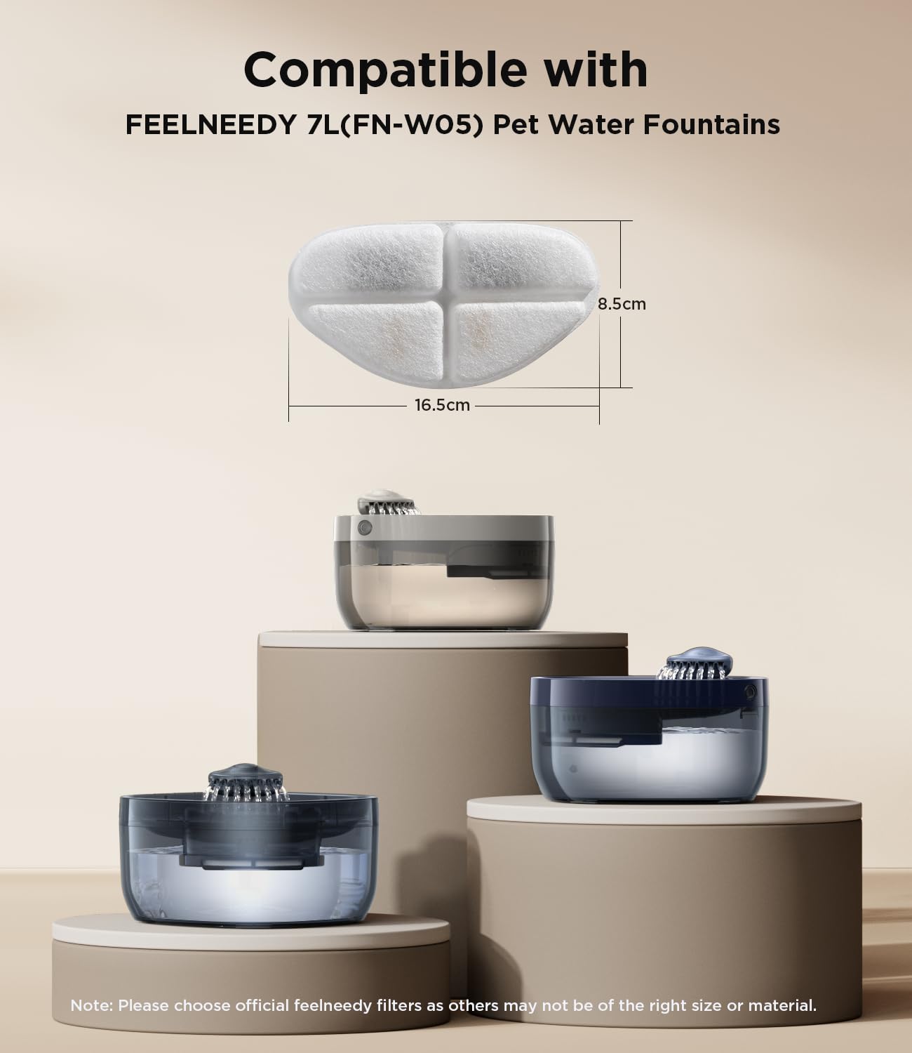FEELNEEDY FN-W05 pump-sponges-pack maintains steady water flow and filtration.