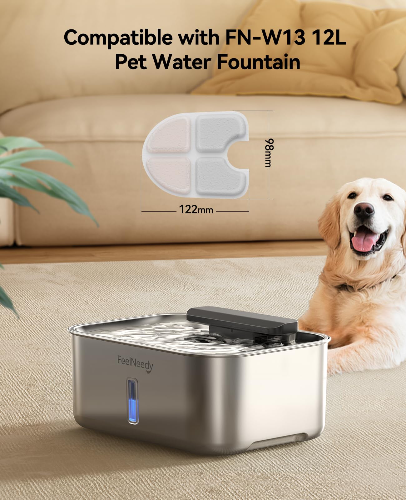 FEELNEEDY fuente para perros FN-W13, diseño compacto y seguro para uso diario.