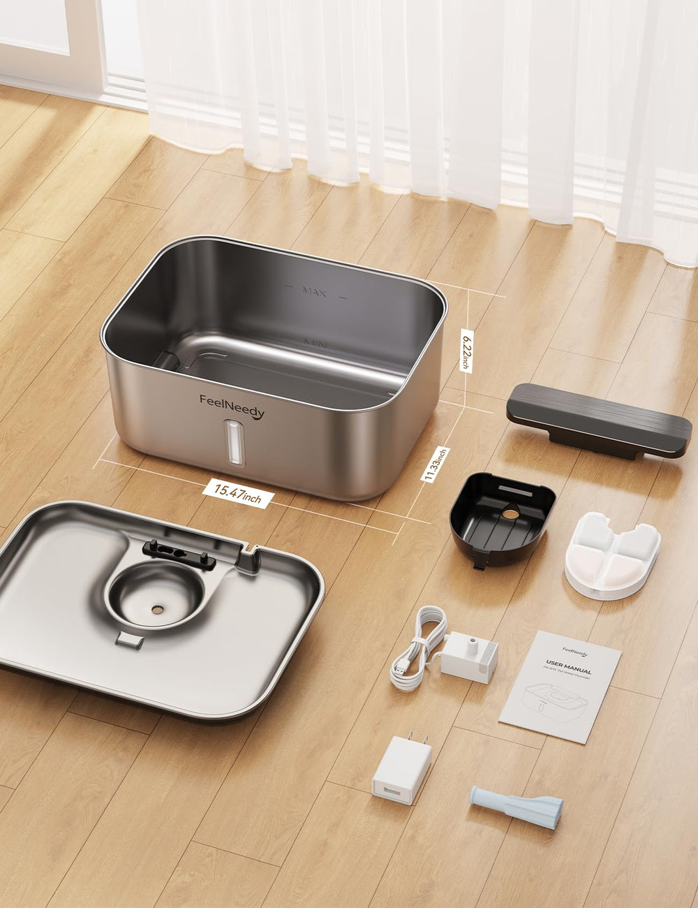 FEELNEEDY large-pet multi-pet setup for versatile hydration