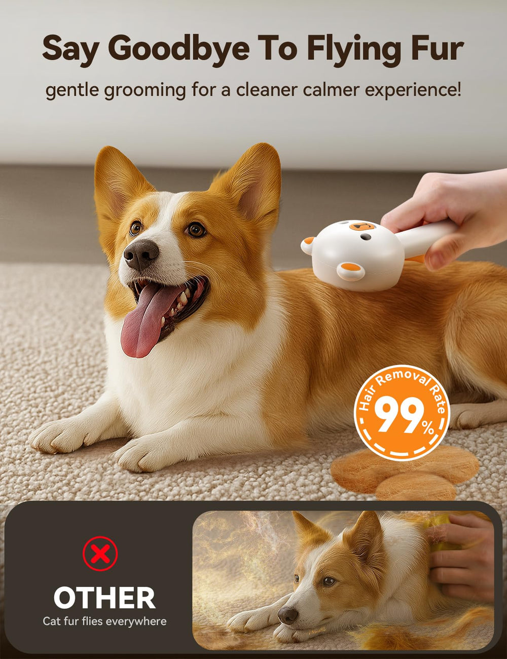 FEELNEEDY Pet Steam Brush limpieza profunda sin frotar
