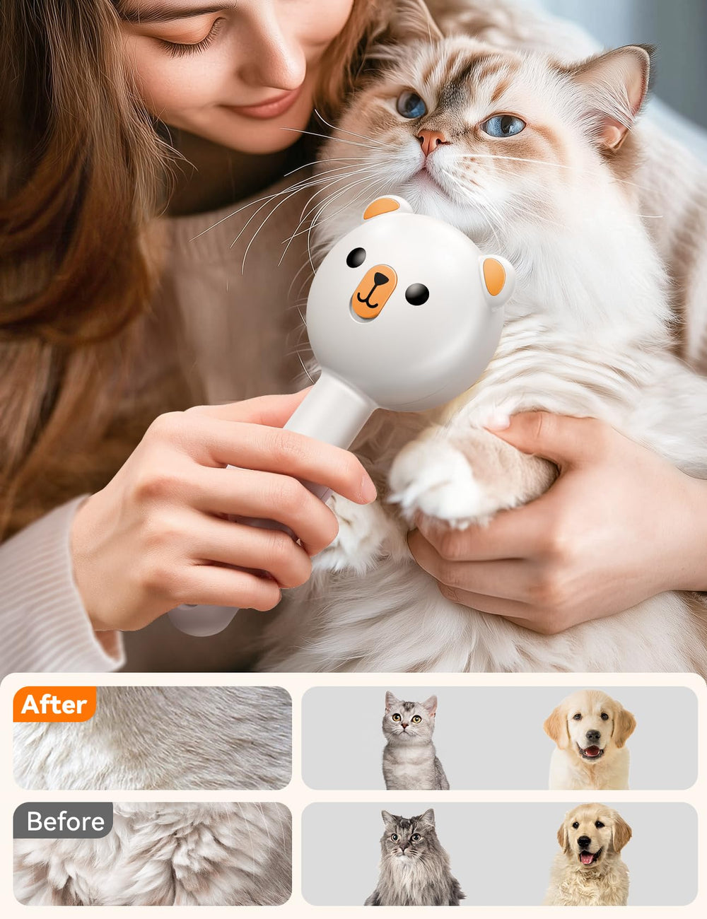 FEELNEEDY Pet Steam Brush diseño apto para el hogar