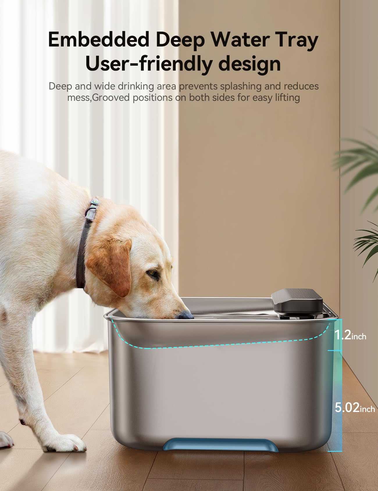 FEELNEEDY ultra-quiet pump minimizes noise during pet drinking