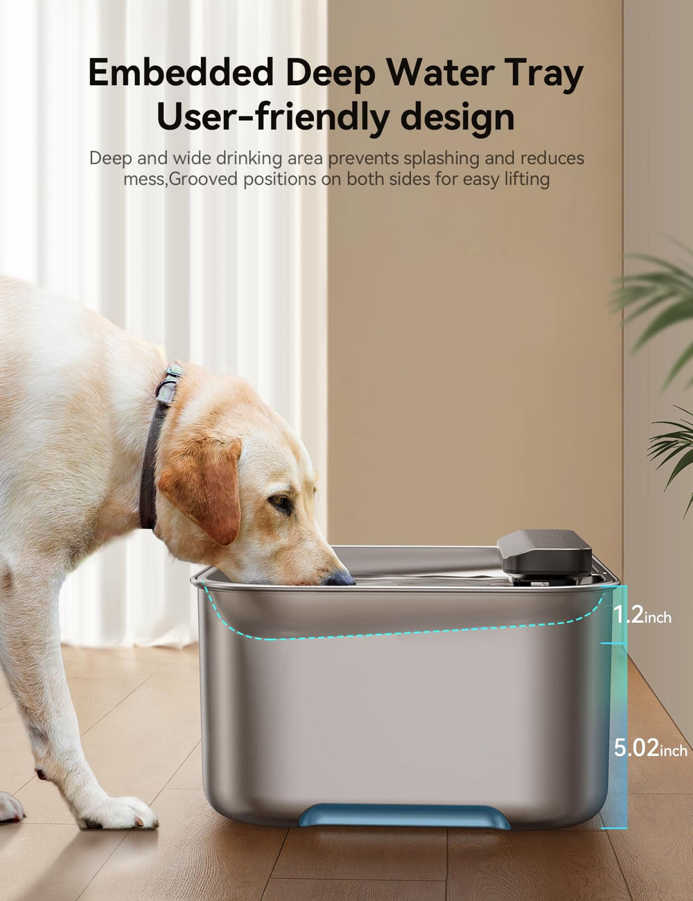 FEELNEEDY ultra-quiet pump minimizes noise during pet drinking