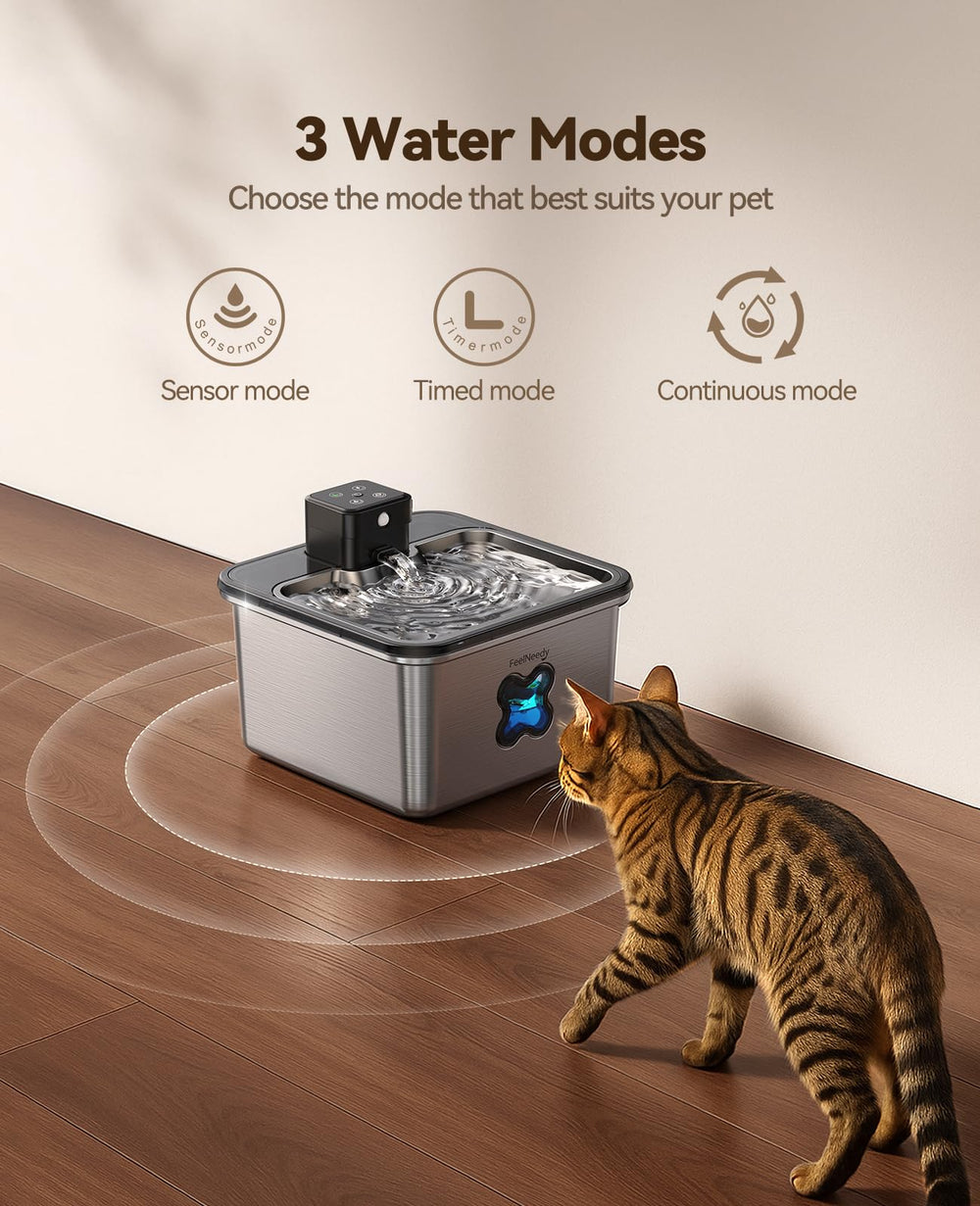 FEELNEEDY cordless battery powered fountain for outlet-free hydration
