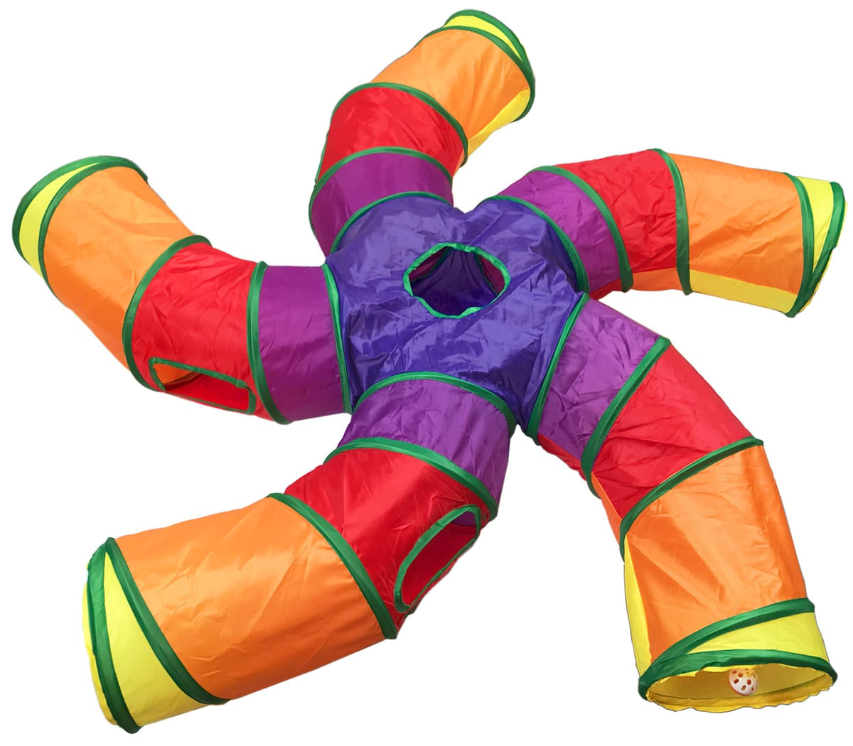 Feesok cat tunnel with 6 peepholes in an S-shape promotes exploration