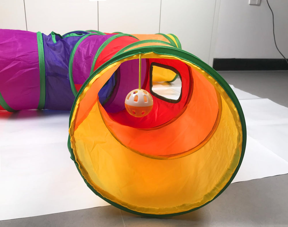 Feesok cat tunnel steel frame stays sturdy during play