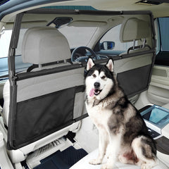 Feestars dog barrier 56-wide base top view shows full cargo-area coverage for pets.