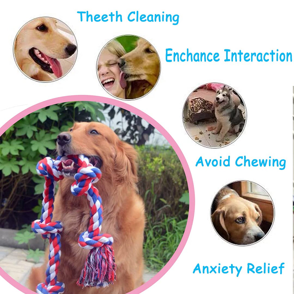 Fejapa dental-cleaning-dog-rope-toy promotes gum massage and teeth cleaning