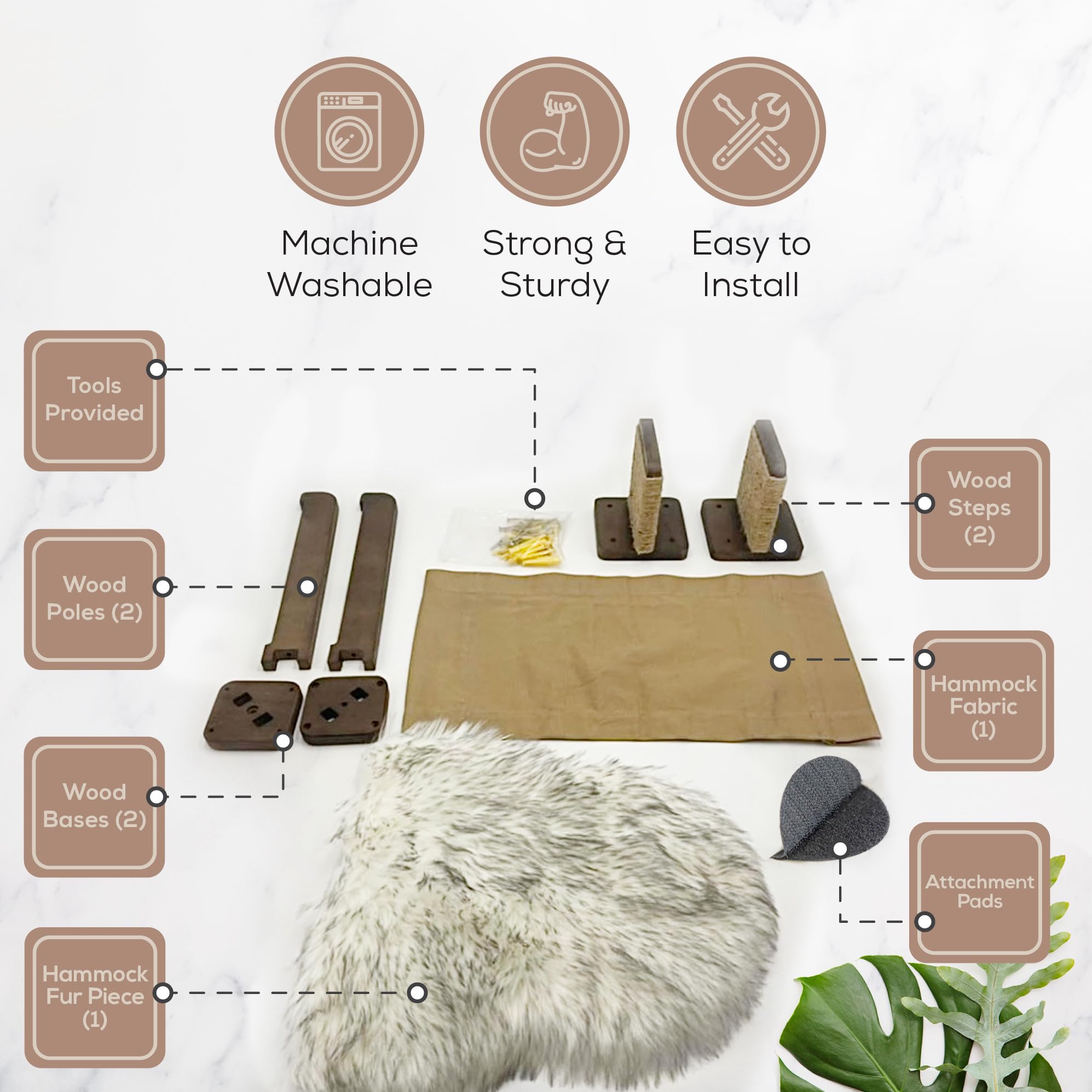 FELINE&ME easy installation guide for quick mounting of a cat playground.
