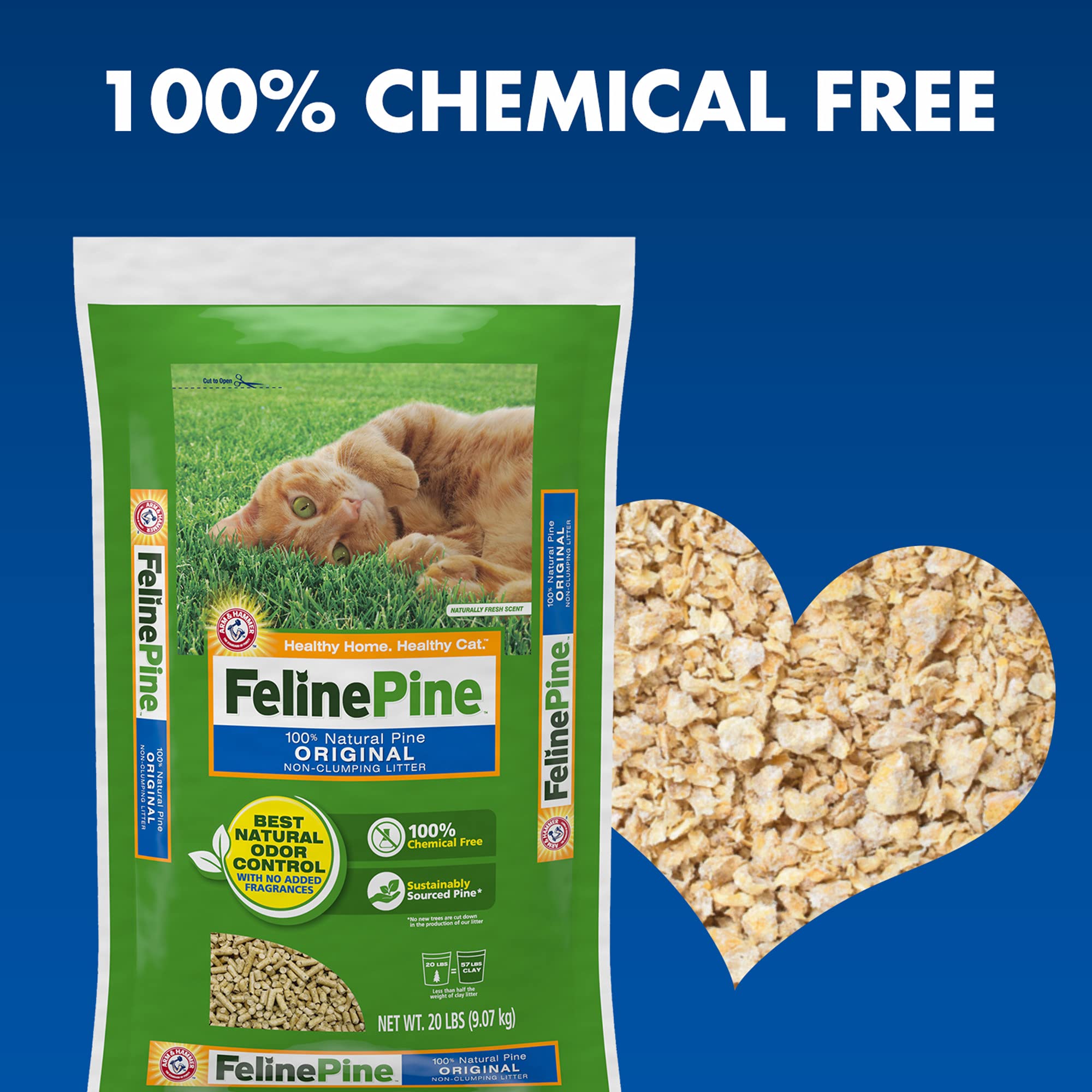 Feline Pine original bag back details ingredients and usage without perfumes