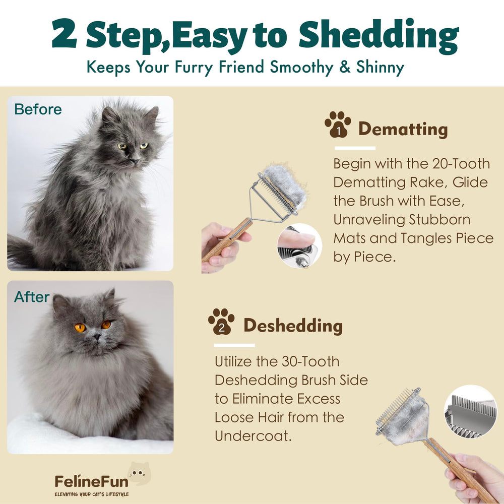 FelineFun Cat Brush grooming session reduces time spent on mats and shedding.