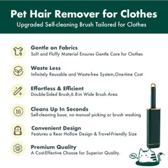 FelineFun large cleaning area image shows efficient lint removal across clothing and upholstery
