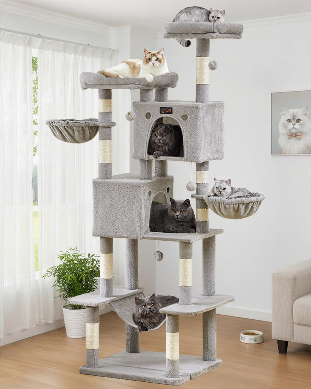 Feliskyn cat tree easy clean fabric allows quick maintenance with vacuum or roller