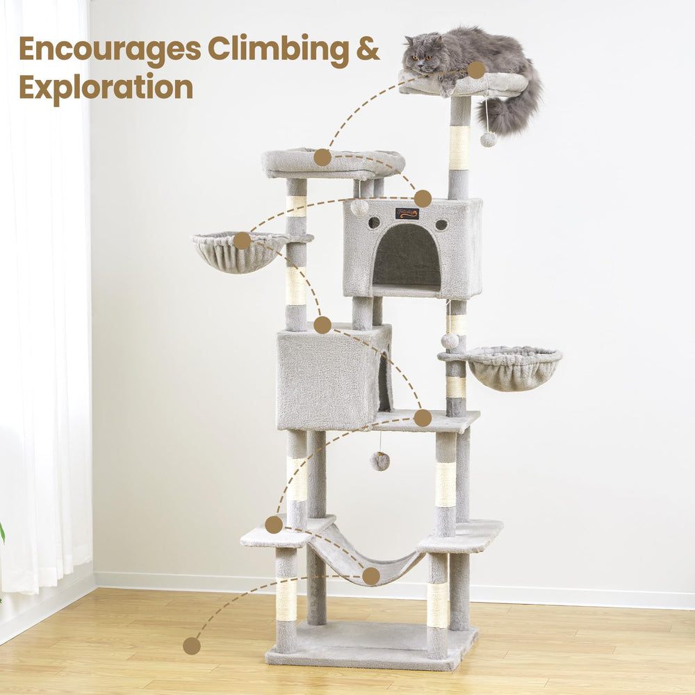 Feliskyn cat tree enclosed condo provides private retreat for each cat