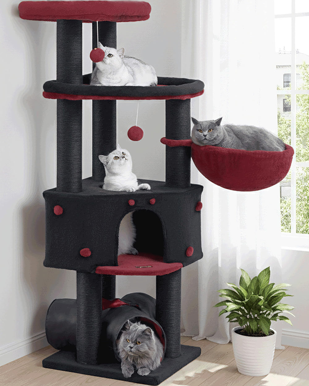 Feliskyn cat tree expanded levels for large breeds ideal for climbing and lounging