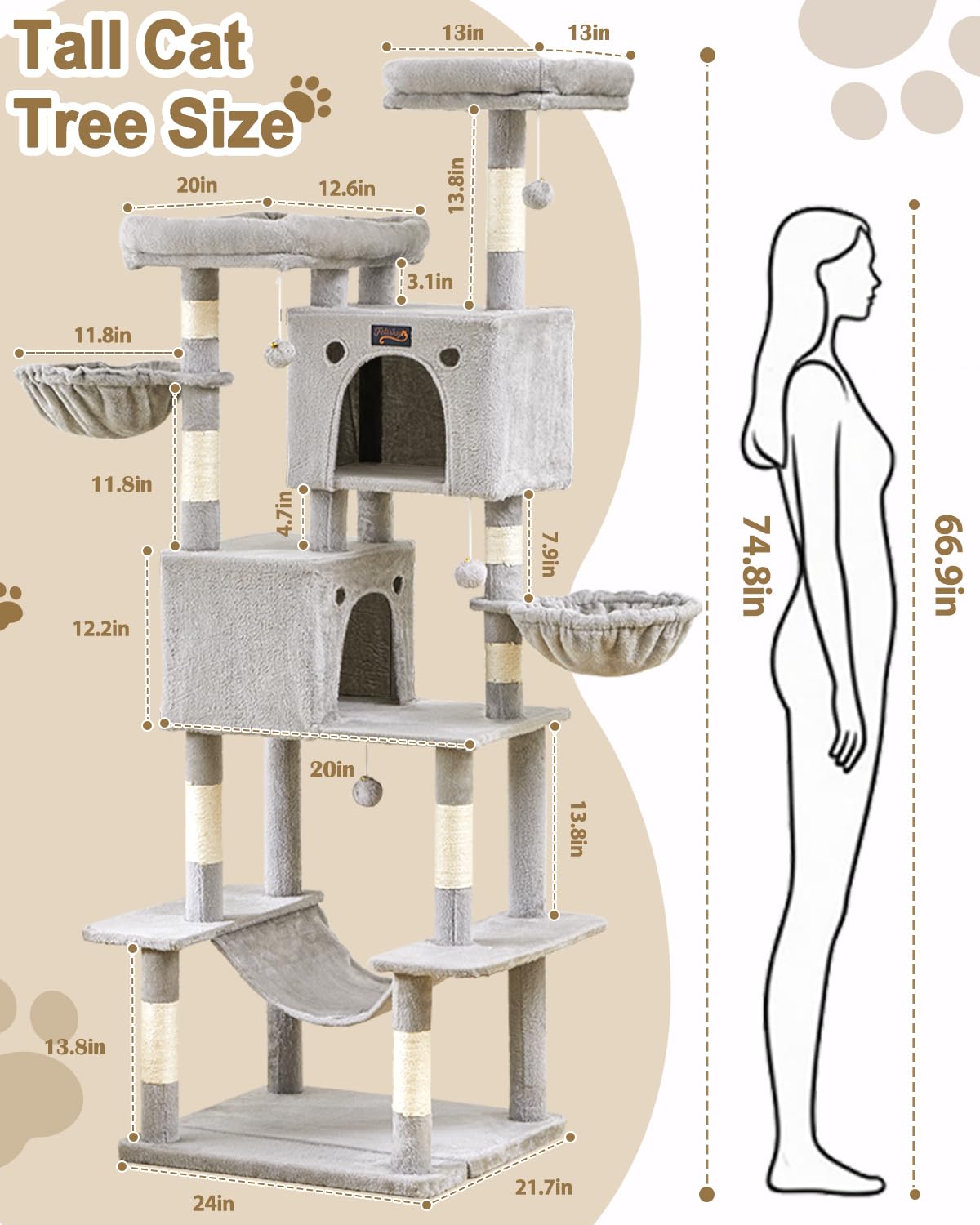 Feliskyn cat tree includes removable jingle bell toy for interactive play