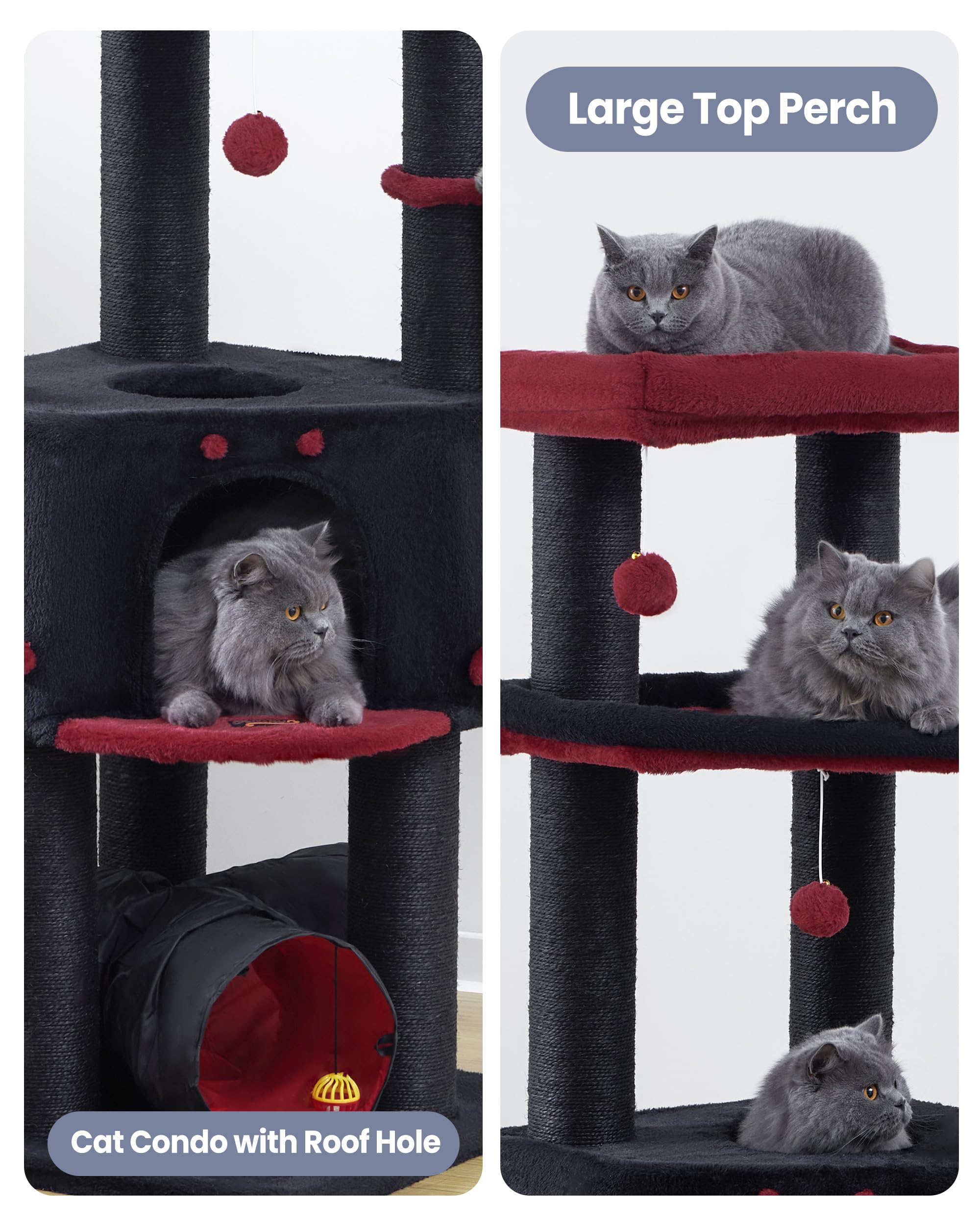 Feliskyn cat tree multi-level platforms maximize lounging and climbing options