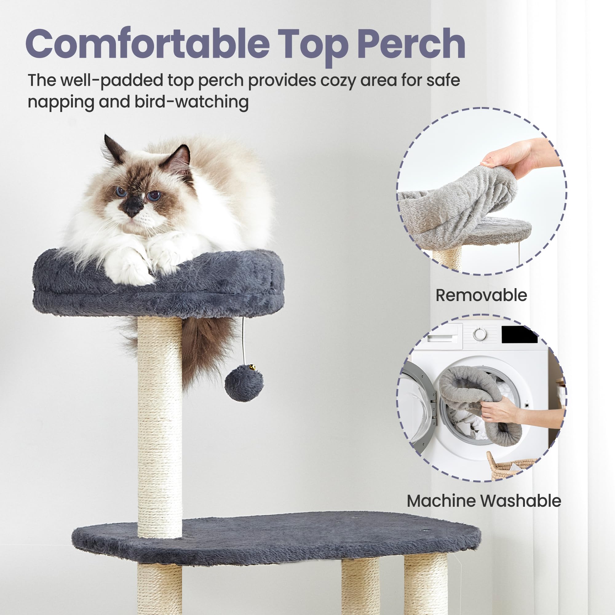 Feliskyn cat tree sisal posts promote healthy claws and activity.