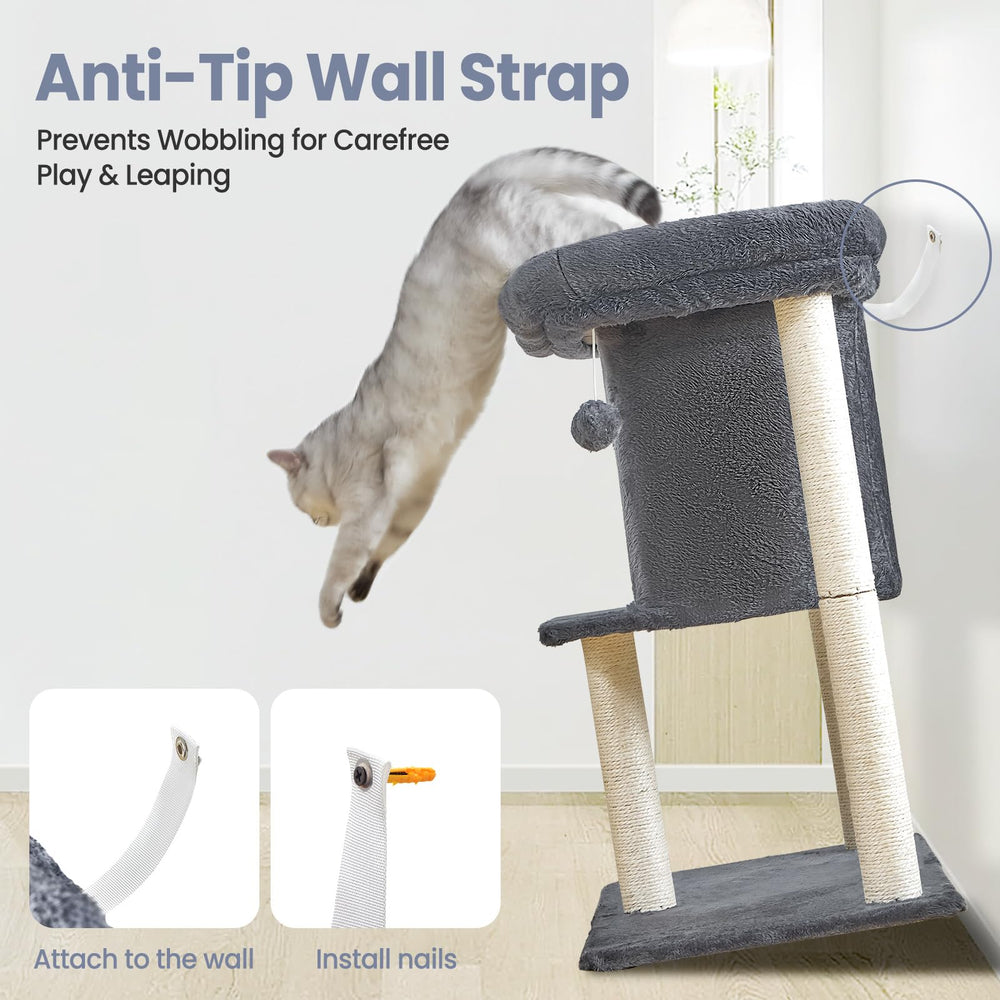 Feliskyn cat tree tower easy assembly and modern design blends with home decor