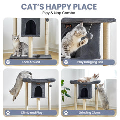 Feliskyn cat tree tower plush top platform ideal for nap time and watching
