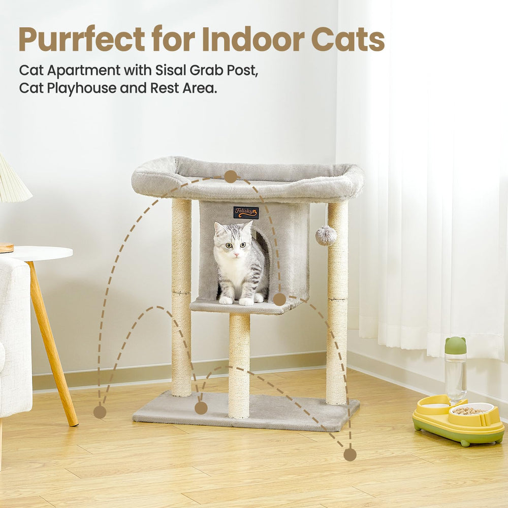 Feliskyn cat tree toy balls encourage gentle batting and interactive play.
