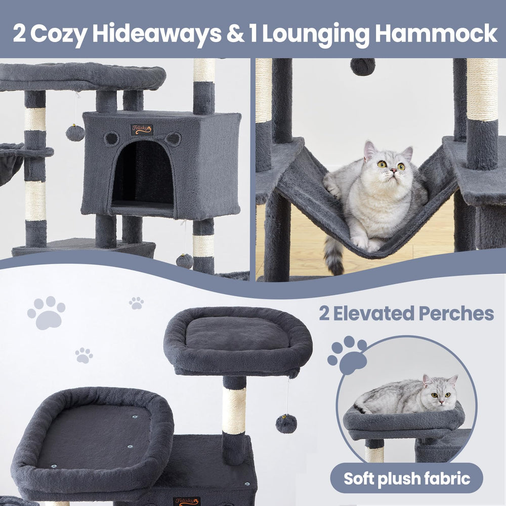 Feliskyn cat tree indoor condo provides a private retreat for multi-cat households.