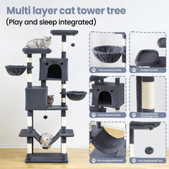 Feliskyn cat tree natural sisal posts help maintain claws with durable scratching surfaces.