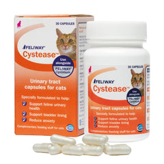 Feliway Cystease bottle front with capsules supporting urinary tract health